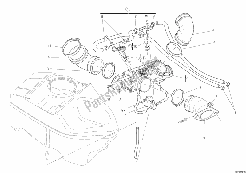 Todas as partes de Corpo Do Acelerador do Ducati Sportclassic GT 1000 USA 2009